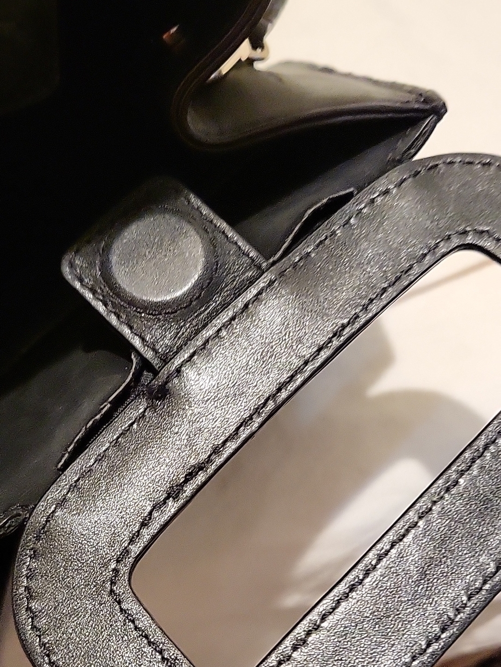 Maje Structured Croc-Embossed Top-Handle Bag in Black - Picture 7 of 10